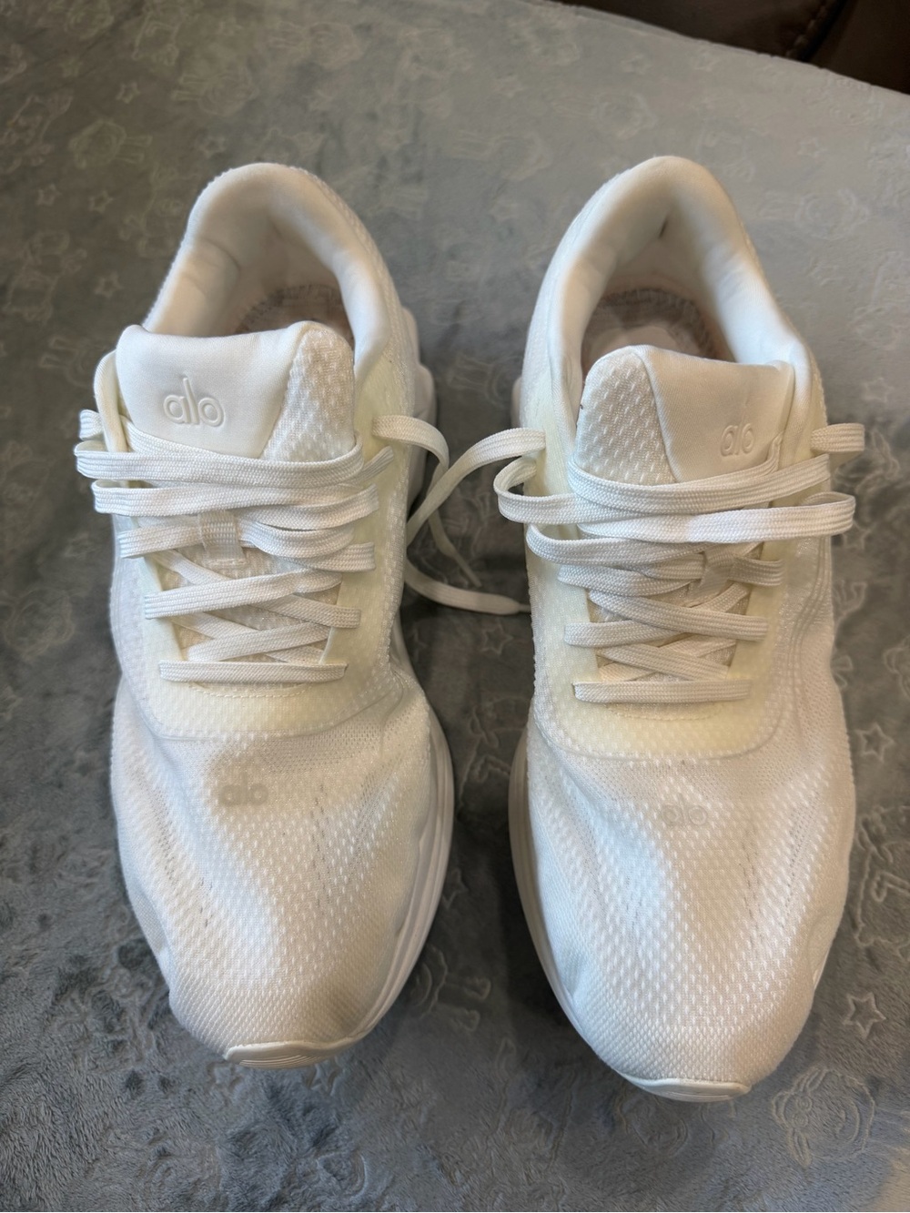 ALO Yoga Men's White Mesh Athletic Sneakers